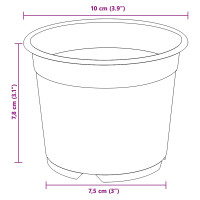 Produktbild för Rund Blomkruka 100 pcs Terracotta Ø 10 x 8 cm Plast