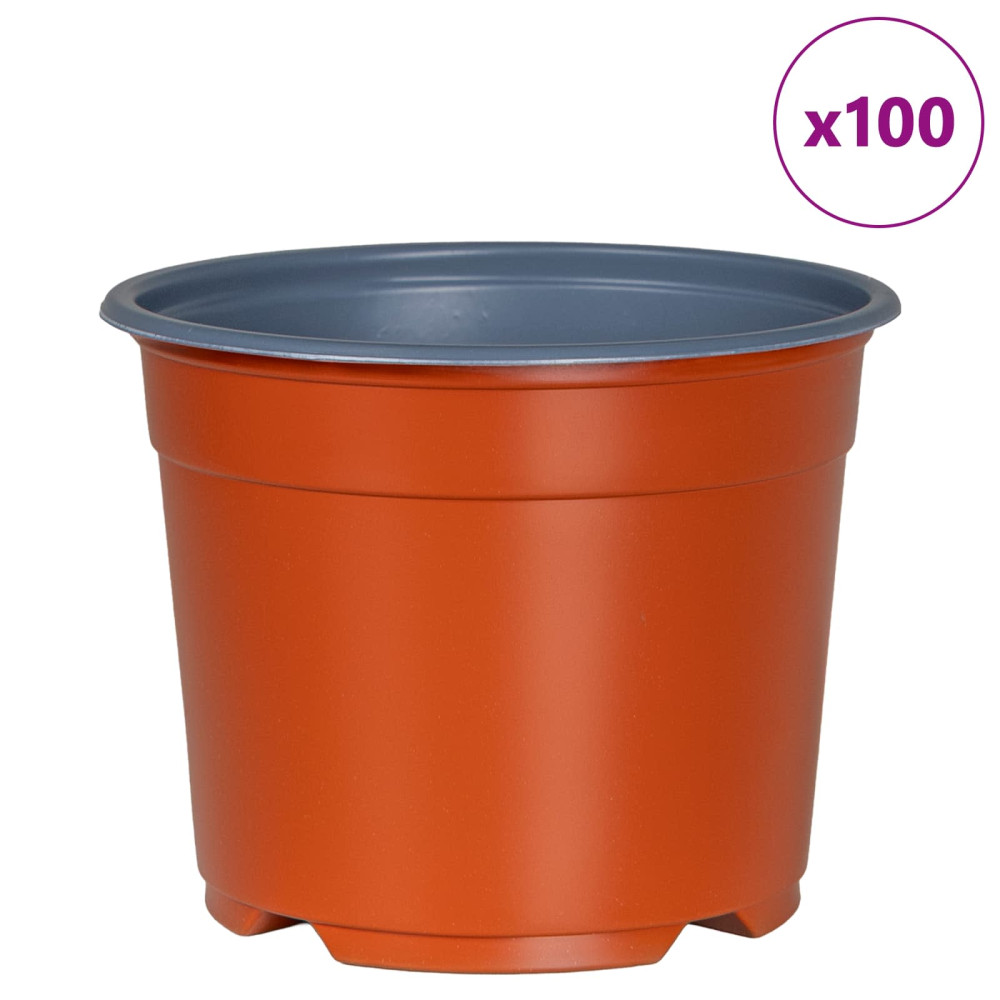 Produktbild för Rund Blomkruka 100 pcs Terracotta Ø 10 x 8 cm Plast