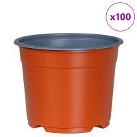 Produktbild för Rund Blomkruka 100 pcs Terracotta Ø 10 x 8 cm Plast