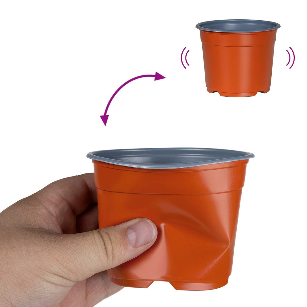Produktbild för Rund Blomkruka 100 pcs Terracotta Ø 10 x 8 cm Plast