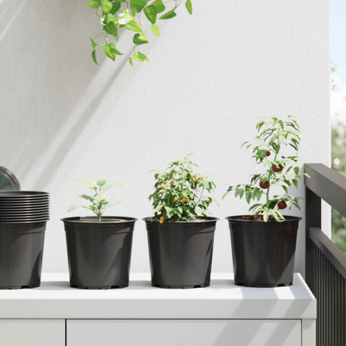vidaXL Blomkruka 200 pcs Svart Ø 15 x 13 cm Plast