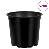 Produktbild för Blomkruka 200 pcs Svart Ø 15 x 13 cm Plast