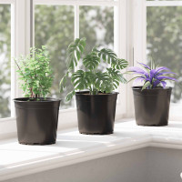 Produktbild för Blomkruka 200 pcs Svart Ø 15 x 13 cm Plast