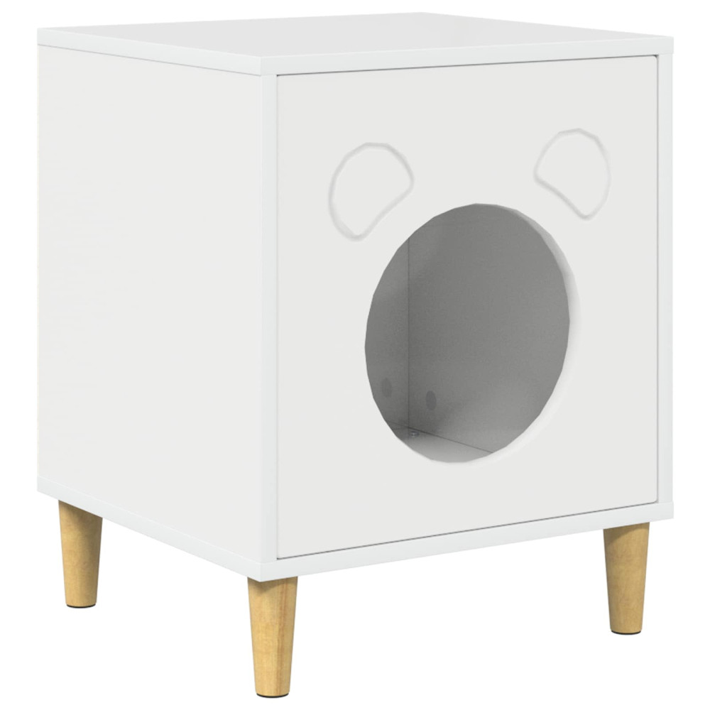 Produktbild för Katt hus Glansig Vit 42,5 x 40 x 53 cm Konstruerat trä