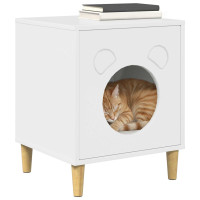 Produktbild för Katt hus Glansig Vit 42,5 x 40 x 53 cm Konstruerat trä