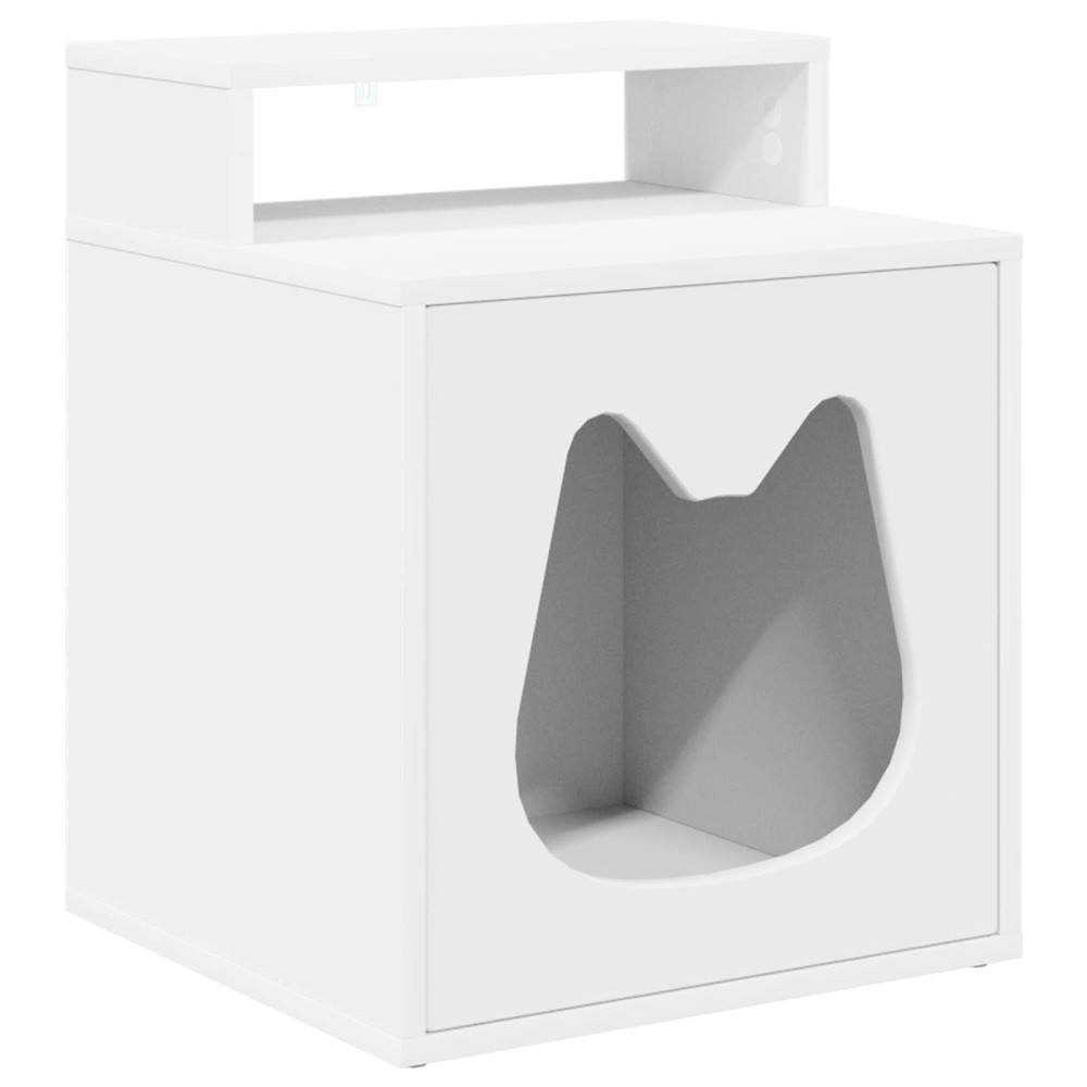 Produktbild för Katt hus Vit 42,5 x 40 x 53,5 cm Konstruerat trä