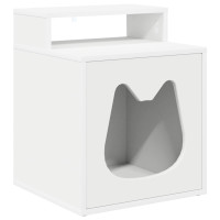 Produktbild för Katt hus Vit 42,5 x 40 x 53,5 cm Konstruerat trä