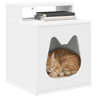 Produktbild för Katt hus Vit 42,5 x 40 x 53,5 cm Konstruerat trä