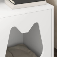 Produktbild för Katt hus Vit 42,5 x 40 x 53,5 cm Konstruerat trä