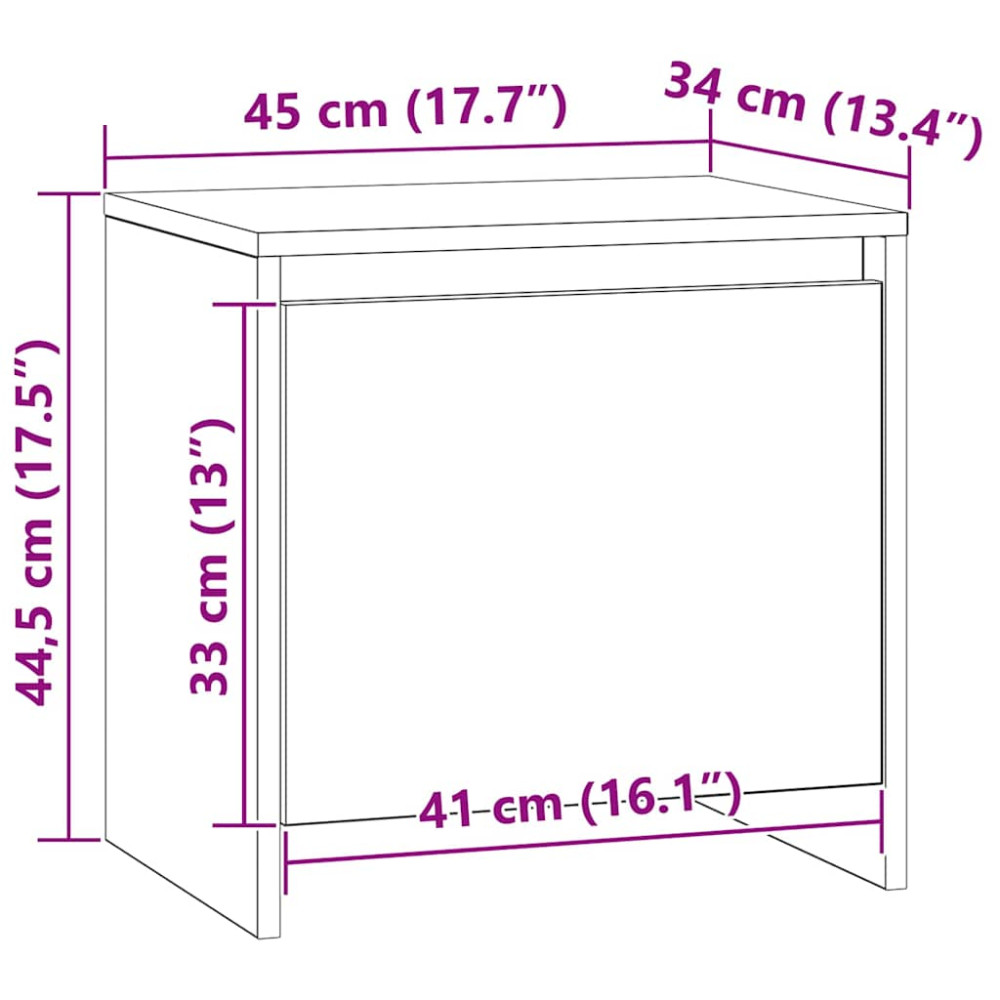 Produktbild för Nattduksbord Artisan Ek 45 x 34 x 44,5 cm Konstruerat trä