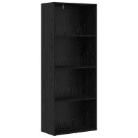 Produktbild för Frittstående bokhylla Svart Ek 60 x 30 x 151,5 cm