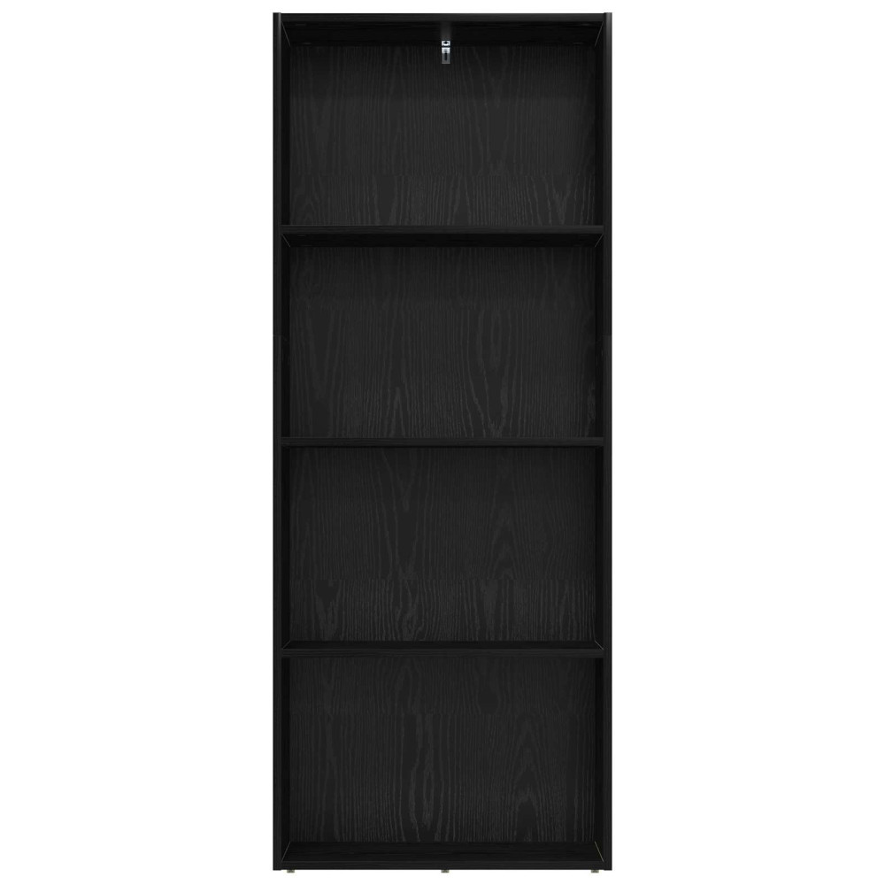 Produktbild för Frittstående bokhylla Svart Ek 60 x 30 x 151,5 cm