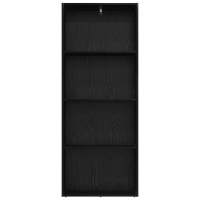Produktbild för Frittstående bokhylla Svart Ek 60 x 30 x 151,5 cm