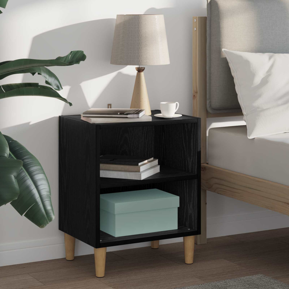 Produktbild för Sängskåp Svart Ek 40 x 30 x 50 cm Konstruerat trä