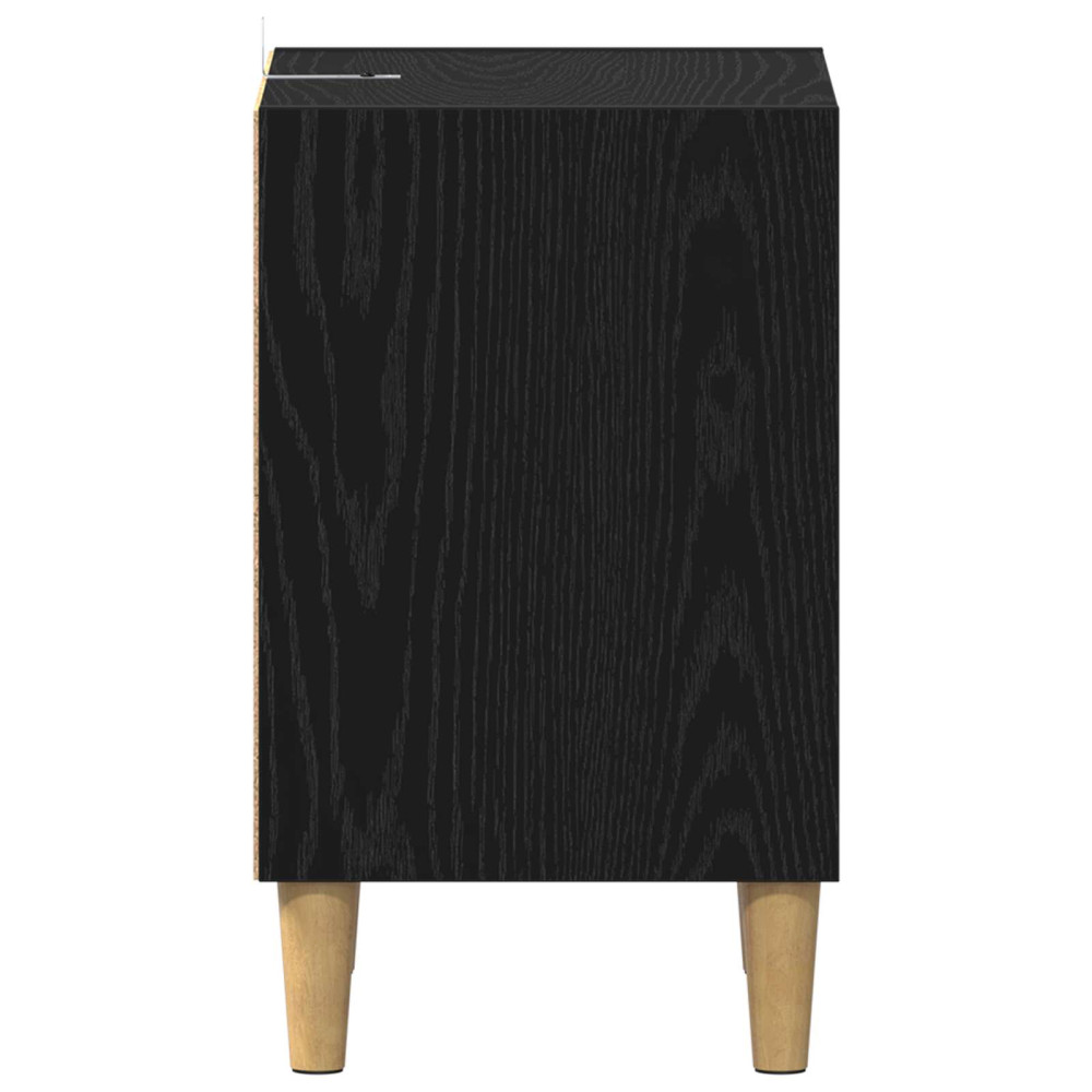 Produktbild för Sängskåp Svart Ek 40 x 30 x 50 cm Konstruerat trä