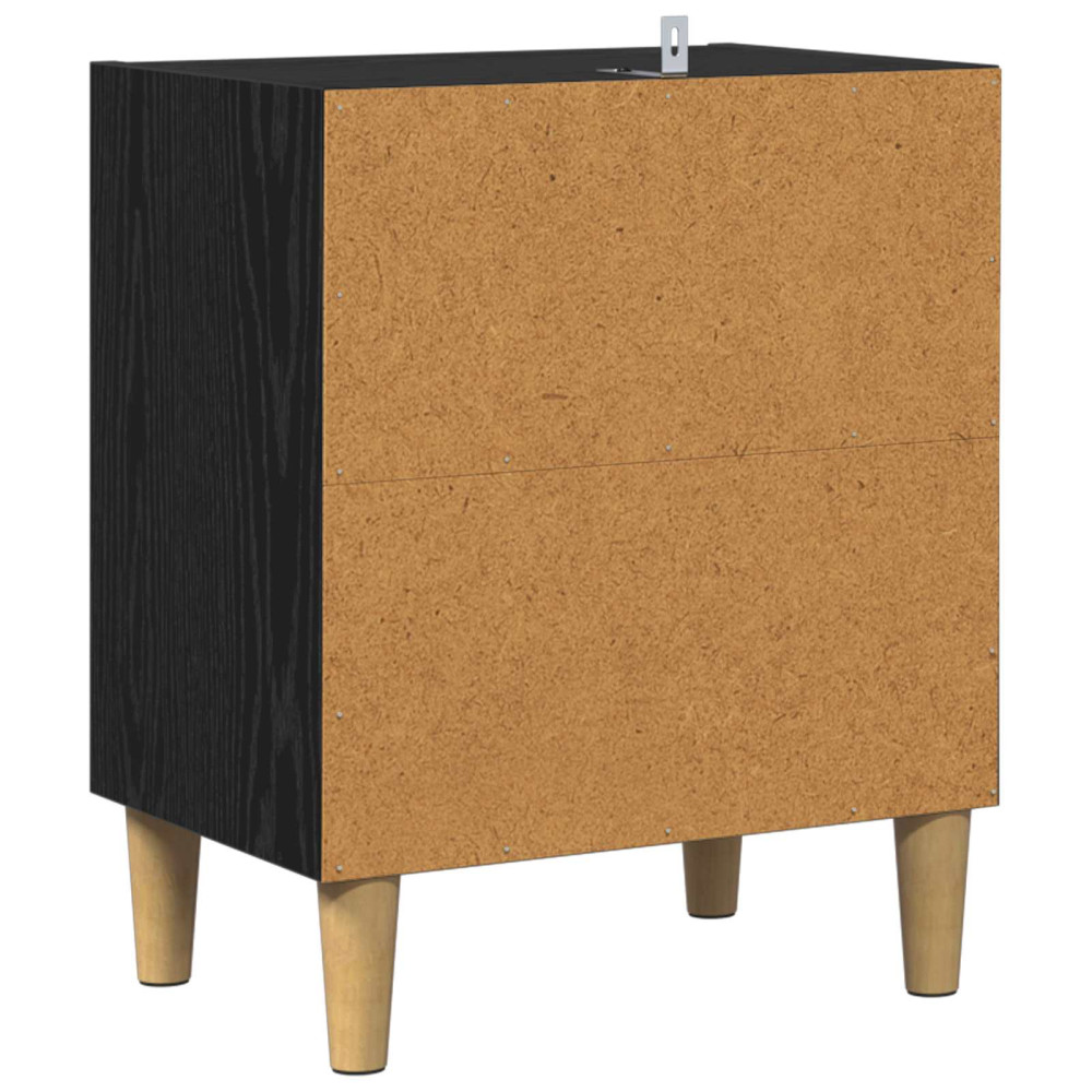 Produktbild för Sängskåp Svart Ek 40 x 30 x 50 cm Konstruerat trä