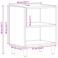 Produktbild för Sängskåp Svart Ek 40 x 30 x 50 cm Konstruerat trä