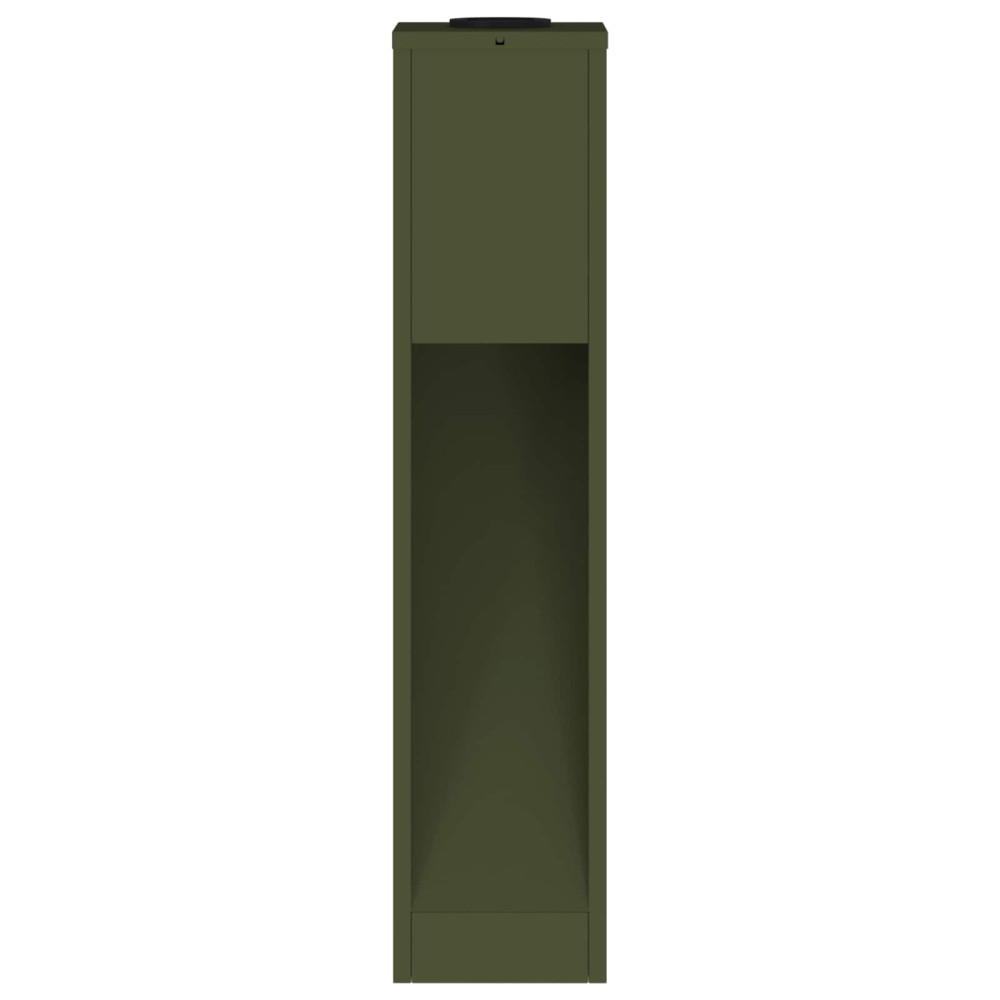 Produktbild för Solcell LED-vägbelysning 2 pcs Olivgrön Kallvalsat stål