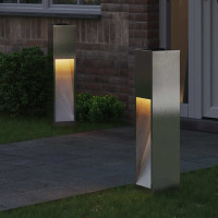 Produktbild för Solcell LED-vägbelysning 2 pcs Silver Rostfritt stål