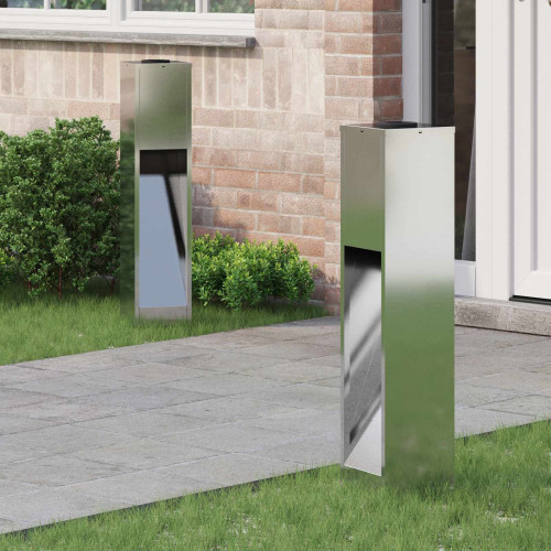vidaXL Solcell LED-vägbelysning 2 pcs Silver Galvaniserad