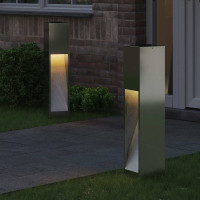 Produktbild för Solcell LED-vägbelysning 2 pcs Silver Galvaniserad