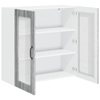 Produktbild för Väggglasförråd LUCCA Grå sonoma-ek 80 x 31 x 80 cm