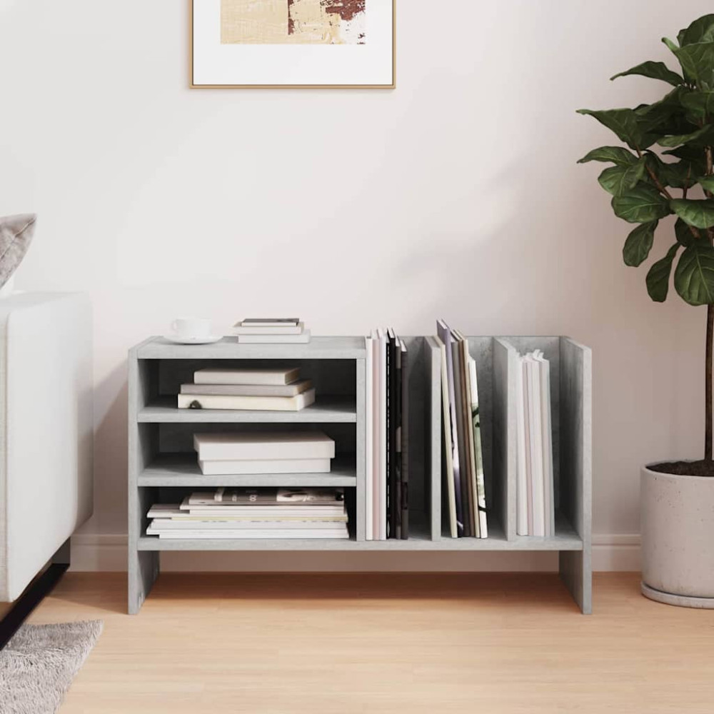 Produktbild för Skivskåp med hylla Betonggrå 78,5 x 35 x 45 cm Konstruerat trä