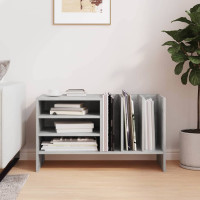 Produktbild för Skivskåp med hylla Betonggrå 78,5 x 35 x 45 cm Konstruerat trä