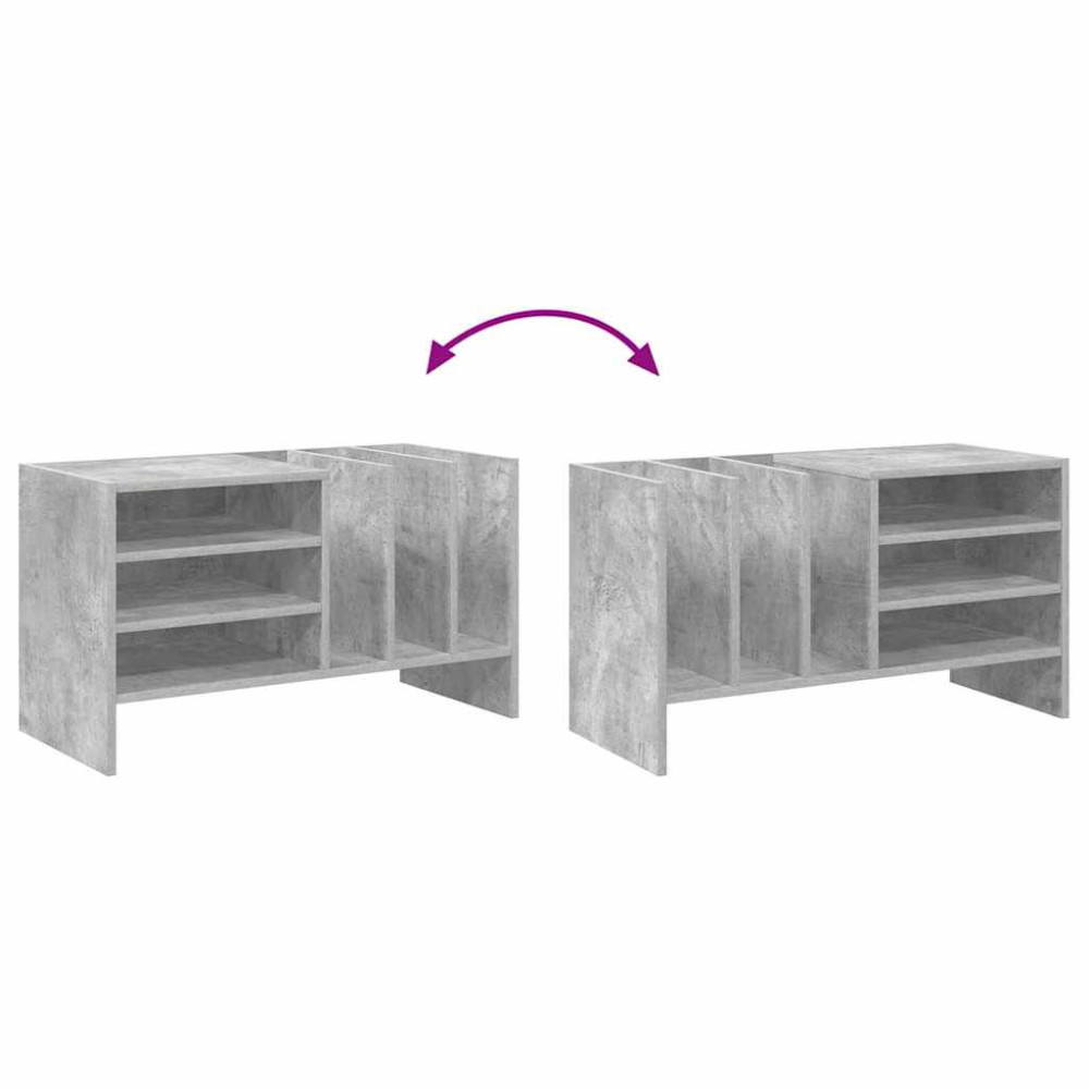Produktbild för Skivskåp med hylla Betonggrå 78,5 x 35 x 45 cm Konstruerat trä