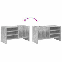 Produktbild för Skivskåp med hylla Betonggrå 78,5 x 35 x 45 cm Konstruerat trä