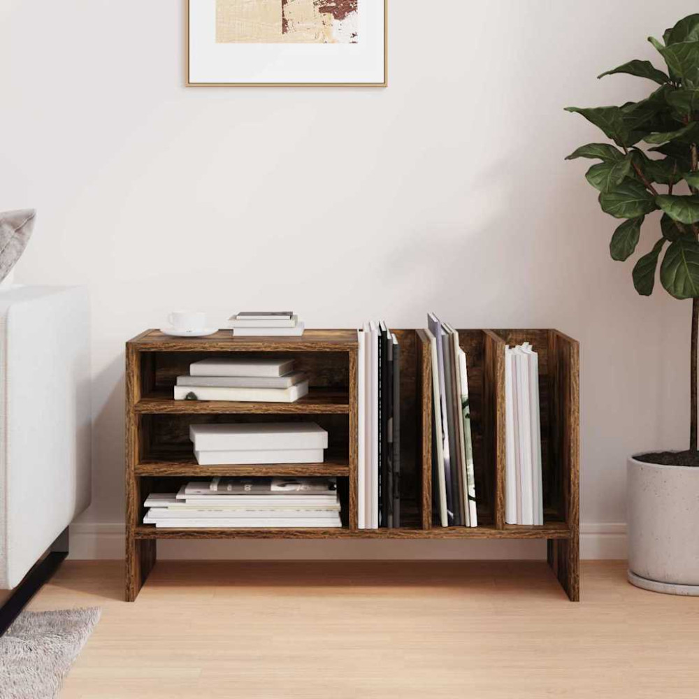 Produktbild för Skivskåp med hylla Rökt ek 78,5 x 35 x 45 cm Konstruerat trä