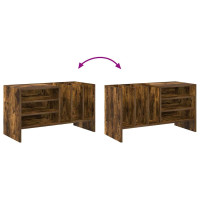 Produktbild för Skivskåp med hylla Rökt ek 78,5 x 35 x 45 cm Konstruerat trä