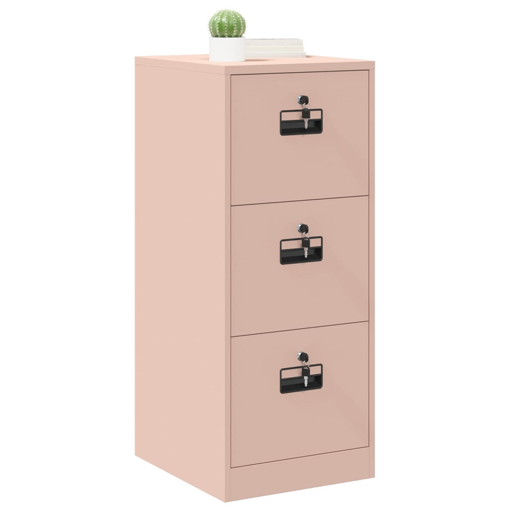Produktbild för Arkivkåp med låda Rosa 44 x 50 x 106.5 cm Kallvalsat Stål