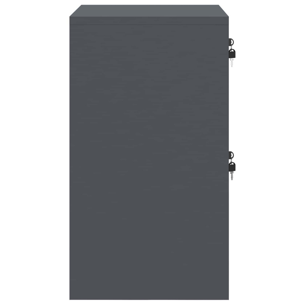 Produktbild för Arkivkåp med låda Antracit 45,5 x 42 x 74,5 cm Kallvalsat Stål