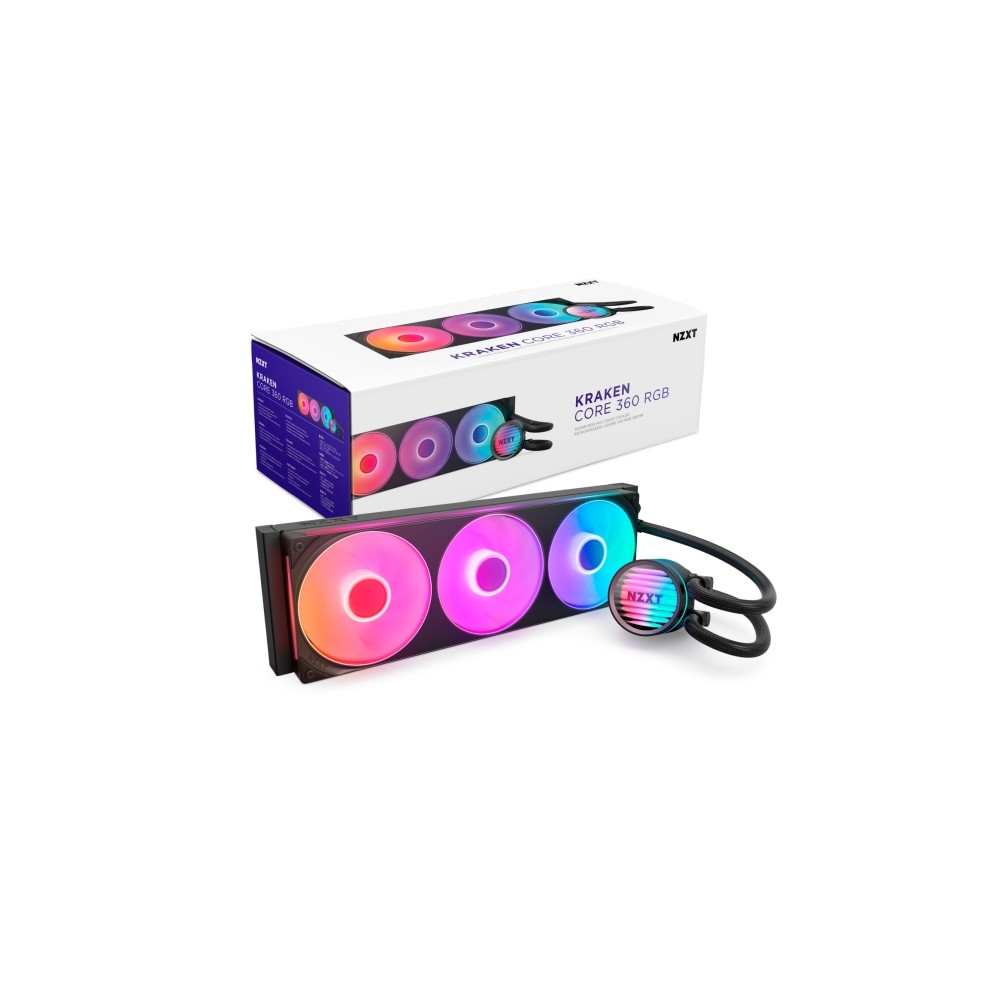 Produktbild för NZXT Kraken Core 360 RGB, Vätskekylningskit, 12 cm, 500 RPM,...