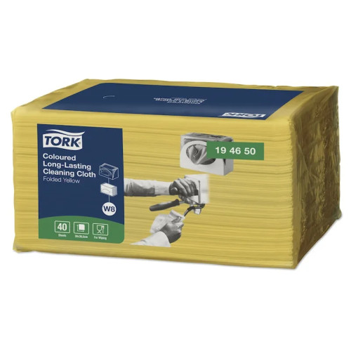 TORK Rengøringsklud Tork® W8, 194650, allround, gul, pakke a 40 s...