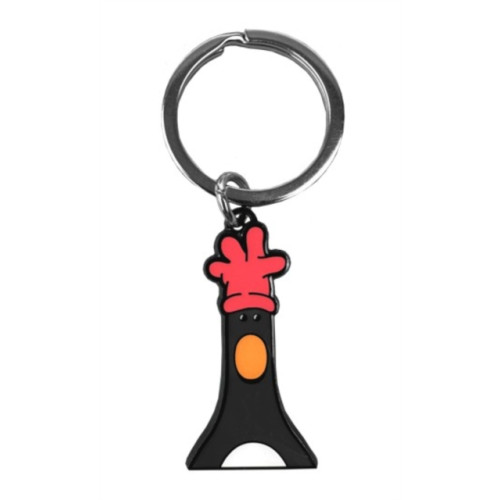 Pawprint Family Feathers Head Keyring