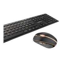 Produktbild för CHERRY DW 9100 SLIM - sats med tangentbord och mus - QWERTY - USA med eurosymbol - svart/brons Inmatningsenhet