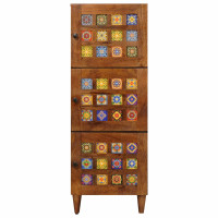 Produktbild för Skåp med lagring Valnöt 40 x 33 x 110 cm Massivt mangoträ