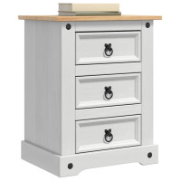 Produktbild för Sängbord med låda Corona Vit 53 x 39 x 66 cm Massiv furu