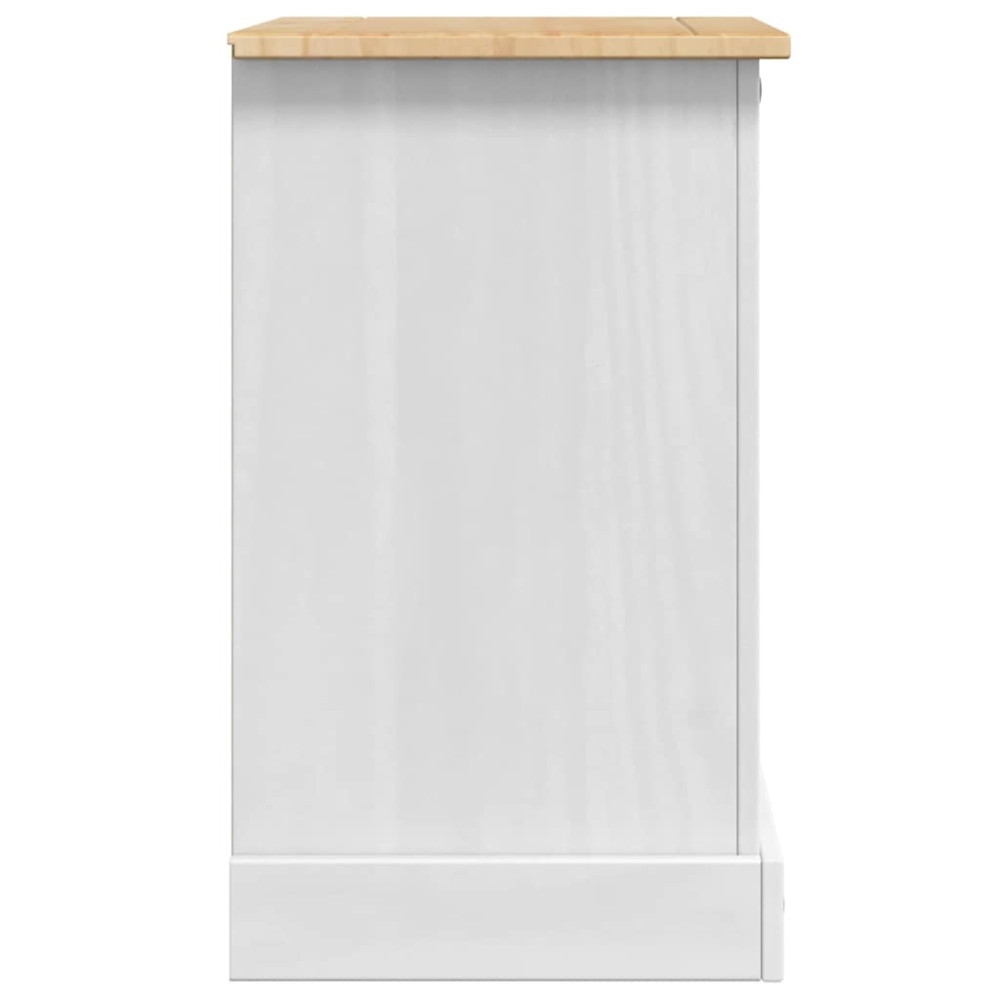 Produktbild för Sängbord med låda Corona Vit 53 x 39 x 66 cm Massiv furu