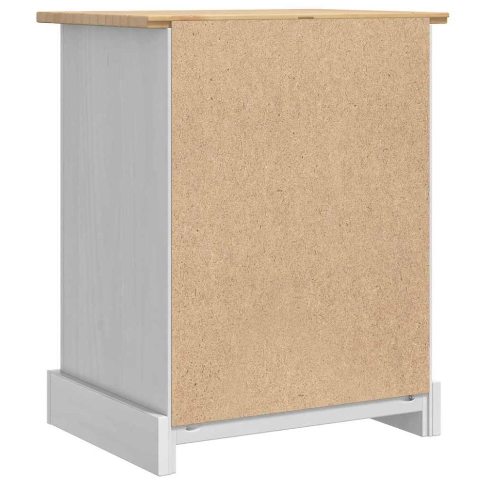Produktbild för Sängbord med låda Corona Vit 53 x 39 x 66 cm Massiv furu