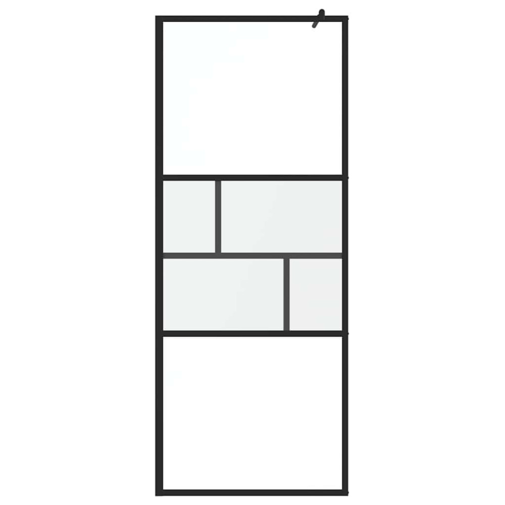 Produktbild för Walk-in Duschvägg Svart 80 x 195 x 0.5 cm Glas och Aluminium