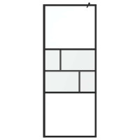 Produktbild för Walk-in Duschvägg Svart 80 x 195 x 0.5 cm Glas och Aluminium