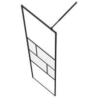 Produktbild för Walk-in Duschvägg Svart 80 x 195 x 0.5 cm Glas och Aluminium
