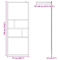 Produktbild för Walk-in Duschvägg Svart 80 x 195 x 0.5 cm Glas och Aluminium