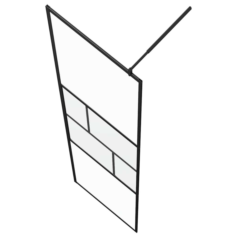 Produktbild för Walk-in Duschvägg Svart 90 x 195 x 0,5 cm Glas och Aluminium