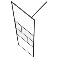 Produktbild för Walk-in Duschvägg Svart 90 x 195 x 0,5 cm Glas och Aluminium