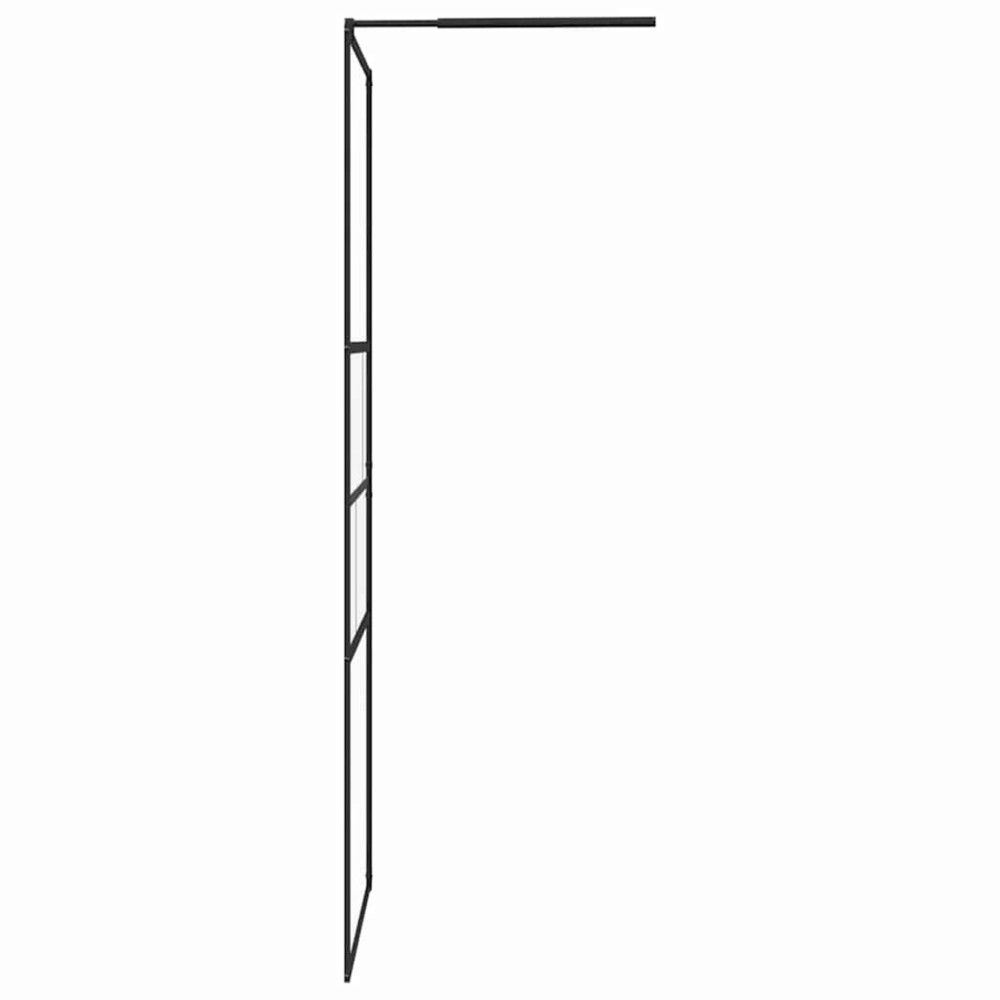 Produktbild för Walk-in Duschvägg Svart 100 x 195 x 0,5 cm Glas och Aluminium