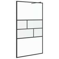 Produktbild för Walk-in Duschvägg Svart 115 x 195 x 0,5 cm Glas och Aluminium